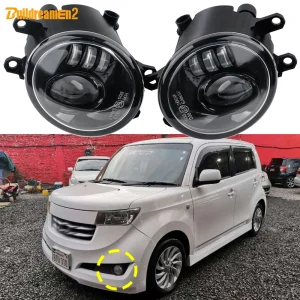 1 paio 30W 6000LM auto anteriore LED lente in vetro fendinebbia accessori DRL H11 12V per Toyota bB Daihatsu Coo Materia 2005-2016