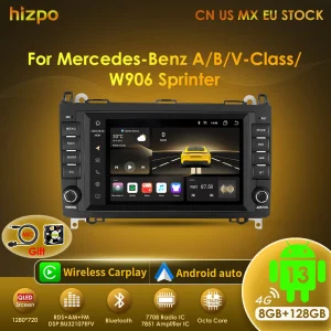Hizpo 8 “Schermo Multimediale Android per Mercedes Benz B200 Sprinter W906 W639 Classe AB W169 W245 Viano Vito Car Auto Radio 8 + 128G