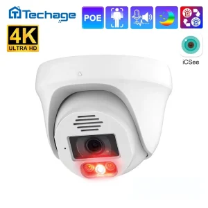 MISECU HD 8MP 4K POE Dome telecamera IP Indoor 5MP rilevamento umano rilevamento automatico visione notturna a colori telecamera di protezione per la sorveglianza domestica