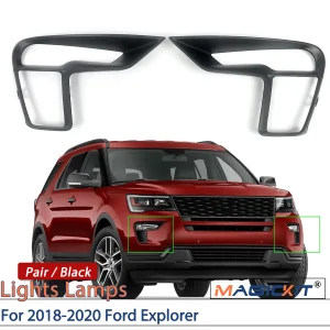 Coppia paraurti anteriore copertura fendinebbia cornice cornice nera adatta a Ford Explorer 2018-2020 accessori auto
