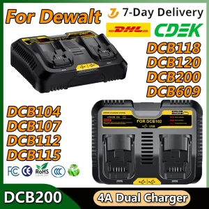 Per Dewalt DCB609 batteria doppio caricatore 4A per DCB200 DCB104 DCB107 DCB112 DCB115 DCB120 caricabatteria ricaricabile