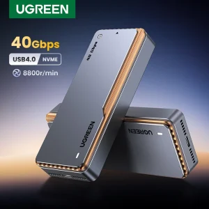Custodia SSD UGREEN 40Gbps NVMe custodia SSD adattatore da M.2 a USB4.0 per custodia in alluminio con gilet di raffreddamento integrato M.2 NVME PCIE
