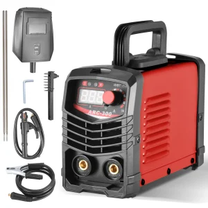 Saldatrice ARC MMA 300Amp IGBT Elettrica LCD Inverter Portatile 220V con Portaelettrodo, Morsetto di Messa a Terra e Elettrodi