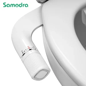SAMODRA Bidet Accessorio per WC non elettrico Bidet a doppio ugello Pressione dell’acqua regolabile con ingresso in ottone