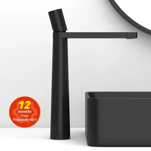 Tuqiu Rubinetto per lavabo Rubinetto per bagno in ottone Rubinetto per lavabo nero/grigio Rubinetto per lavabo monocomando Rubinetto per lavabo caldo e freddo