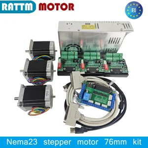 【EU】 Kit controller CNC a 3 assi 4 assi Motore passo-passo Nema23 76mm 23HS8430B Doppio albero e driver ad asse singolo TB6560 MD430