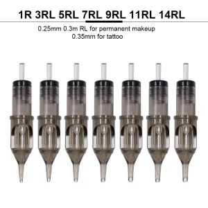 Biomaser 10pz 1/3/5/9/11/13/15RL Cartucce Monouso per Tatuaggi, Aghi per Liner e Shader, Forniture per Macchine per Tatuaggi Sopracciglia e Trucco