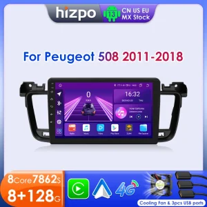 Sistemi intelligenti Hizpo per Peugeot 508 508SW 2011 – 2018 Wireless CarPlay Android Auto Car Radio No 2 din 2din DVD AI Voice