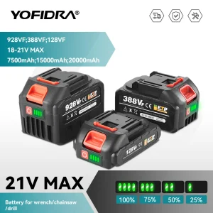 Batteria ricaricabile YOFIDRA 22500mah 15000mah Batteria agli ioni di litio 388VF 928VF Batteria agli ioni di litio per utensili elettrici
