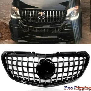 Chrome + Black per Mercedes-Benz W906 Sprinter 2500 griglia anteriore griglia 2014-2017