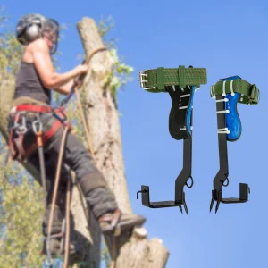 Attrezzi portatili per arrampicata su alberi con cintura di sicurezza, attrezzo per arrampicata in acciaio al carbonio ad alta resistenza, per arrampicata indoor, lavori in quota, ecc.