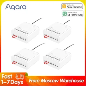 Modulo di controllo bidirezionale relè Aqara Controller interruttore relè wireless Zigbee 2 canali LLKZMK11LM Funziona con l’APP Aqara Home Homekit