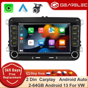 Wireless Carplay Android13 2G + 64G autoradio per VW Skoda Octavia Golf 5 6 Touran Passat B6 Polo Jetta 2 Din Multimedia Player