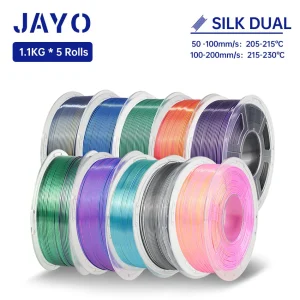 Filamento PLA in seta JAYO 1,75 mm 10 rotoli Coestrusione Filamento per stampante 3D bicolore lucido multicolore per la maggior parte delle stampanti 3D FDM