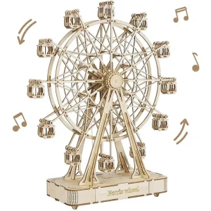 Robotime Ferris Wheels Kit modello musicale Puzzle in legno 3D Kit meccanico di artigianato fai-da-te Rompicapo Puzzle per ragazzi e ragazze Adul