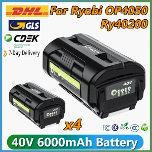 Batterie di ricambio per Ryobi OP4050 Batteria 40V 6.0Ah Li-ion per Ryobi OP4026 OP4030 OP40401 OP4060A OP40201 OP40301