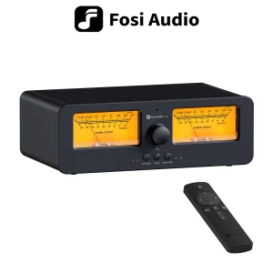 Fosi Audio LC30 Amplificatore Altoparlante Switcher 2-in-2 Out Doppio VU Meter analogico Switcher audio con display DB con telecomando