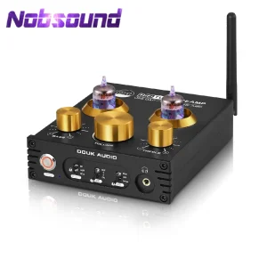 Nobsound HiFi Bluetooth 5.0 6J5 Tubo Della Valvola Preamplificatore Bass Stereo Audio Amplificatore Per Cuffie Con USB DAC APTX