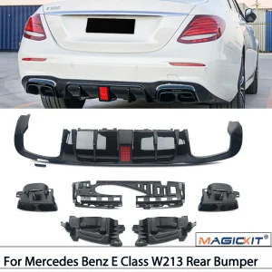 Paraurti posteriore con punte di scarico labbro diffusore per Mercedes Benz classe E W213 E300 E400 AMG E63 2016-2020 AMG-Line Body Kit Style