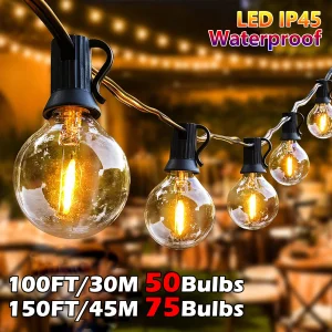 30M 45M G40 Ghirlanda String Light Festoon LED Lampadina Fata Lampione stradale esterno Lampadina retrò impermeabile per la decorazione del giardino