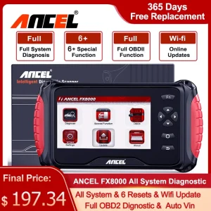 ANCEL FX8000 Scanner OBD2 per auto Lettore di codici motore per tutti i sistemi Olio ABS professionale EPB BAT TPS Reset Strumenti diagnostici automatici