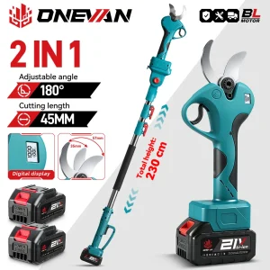 ONEVAN 45 millimetri Brushless Telescopico Palo Potatura Cesoie 2800 W Branello Alto Forbice 2IN1 Attrezzo Elettrico Da Giardino Per Makita 18 V Batteria Spille