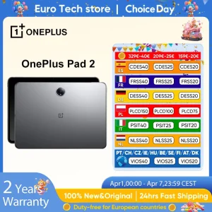 OnePlus Pad 2 Snapdragon 8 Gen 3 16GB+512GB Collegamento 12,1” 144Hz Schermo 67W SUPERVOOC 13MP Fotocamera OS 14.1 2024 Pad Android