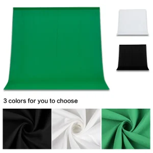 Sfondi fotografici in mussola di cotone verde/bianco/nero/grigio, schermo verde Chromakey, tessuto per sfondi fotografici, accessori per servizi fotografici