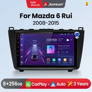Juns Jol CarPlay Android Auto Autoradio per Mazda 6 Rui GH 2008-2015 GPS Sistemi Intelligenti Tereo Multimedia Autoradio