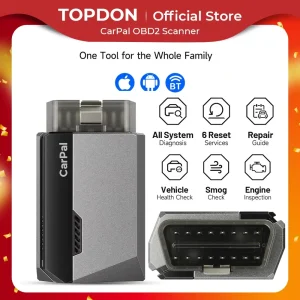 TOPDON Carpal OBD2 Scanner per auto Strumento diagnostico per tutti i sistemi Controllo della salute del veicolo Controllo dello smog Controllo della batteria IOS Android BT 5.0