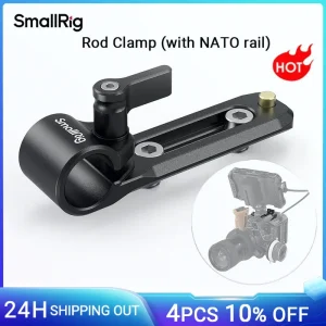 Morsetto per asta SmallRig con binario NATO leggero e portatile compatibile con asta standard da 15 mm e morsetto NATO 3011