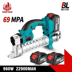 ONEVAN 10000PSL Macchina per grasso elettrica Cordless ricaricabile ad alta pressione Olio lubrificante per auto Utensile elettrico per batteria 21V 18V