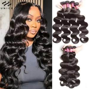 UNice Fasci di onde del corpo 100% capelli umani 3/4 pezzi Affare 100 grammi per pacco 8-30 pollici