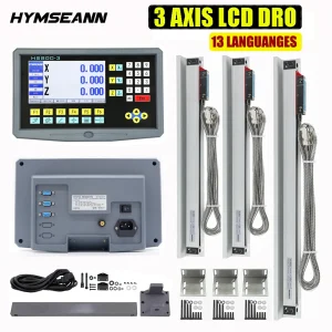 Set completo Lettura digitale LCD a 3 assi DRO con sensore encoder scala lineare in vetro da 3 pezzi 0-1000mm per tornio di fresatura YH800-3S