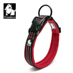Truelove Collare per cani da compagnia Fettuccia regolabile in nylon imbottita morbida riflettente Durevole per addestramento resistente Gatto di lusso personalizzato TLC5011