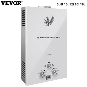 VEVOR LiquefattoPetroleumGas,Riscaldatore d’acqua,6L/8L/10L/12L/16L/18L,LiquefattoPetroleumGasPropaneButaneWhiteWaterHeater