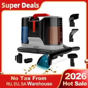 ABIR G80 Pulitore per Tappeti Portatile, Macchina per Pulizia Spot 15000PA, Aspirabagnato per Casa con Funzione Autopulente: Divani, Tappeti, Interni Auto, Lavaggio Tessuti per Cuccce Animali