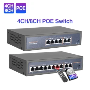 Switch POE di rete Techage 48V 4CH 8CH 16CH con 10/100Mbps IEEE 802.3 af/at Over Ethernet per sistema di telecamere CCTV AP Wireless IP