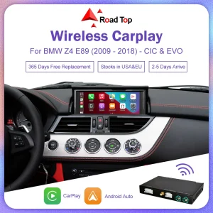Road Top Wireless CarPlay per BMW Z4 E89 2009-2018, con Android Auto Mirror Link AirPlay Camera View USB Car Play Function