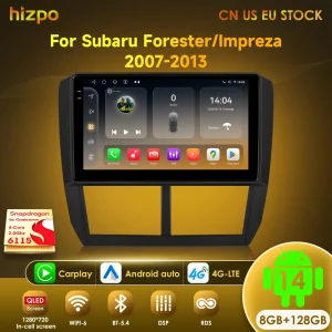 Hizpo Android 14 Autoradio Per Subaru Forester 3 SH 2007-2013 Per Impreza GH GE 2 Din Lettore Multimediale 2din Carplay Unità Principale