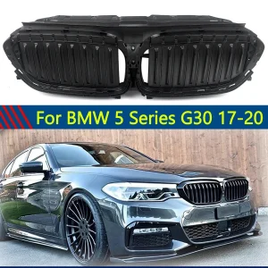 Ombra d’aria attiva per griglia radiatore anteriore compatibile con BMW Serie 5 G30 G31 G38 2017-2020 senza motore Nero 51747497279