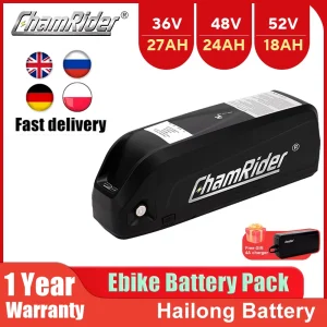 Batteria Originale ChamRider 48V 20AH, Batteria Ebike 52V, Batteria Hailong 36V Max 50A BMS 350W 500W 750W 1000W 1500W, Celle 21700 BBS02 BBS03