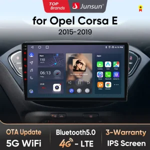 Autoradio Junsun AI 4G LTE Wireless CarPlay Android Auto per Opel Corsa E 2014 2015 2016 2017 2018 2019 GPS Navi BT DSP RDS FM