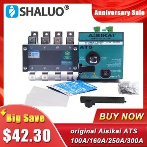 100A 160A 250A 4P AISIKAI ATS Generatore Diesel Doppia Alimentazione Interruttore di Trasferimento Automatico Singolo Generatore Trifase parti AC220V