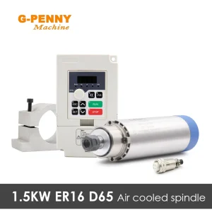 G-Penny 1.5kw ER16 D = 65mm Motore mandrino raffreddato ad aria 110v/220v Lavorazione del legno Raffreddamento ad aria 65x258mm 4 pezzi Cuscinetti a sfera