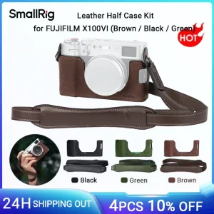 SmallRig X100VI Kit custodia in mezza pelle con tracolla, custodia in mezza pelle per fotocamera in stile retrò per FUJIFILM X100VI 4699