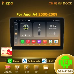 Hizpo per Audi A4 2000-2009 S4 B6 B7 RS4 Seat Exeo autoradio lettore Video multimediale navigazione GPS Android No 2din 2 Din DVD