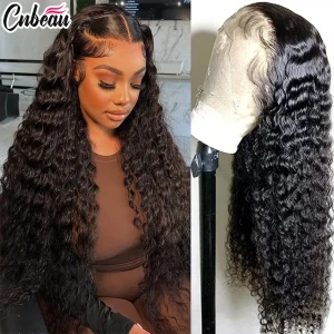 Parrucca frontale in pizzo 13×6 HD con onda profonda Parrucche brasiliane ricce per capelli umani per le donne Parrucca anteriore in pizzo per capelli umani Pre pizzicata 34 pollici