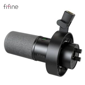 Microfono dinamico FIFINE USB/XLR con supporto antiurto, Touch-mute, jack per cuffie e controllo del Volume, per PC o registrazione della scheda audio-K688
