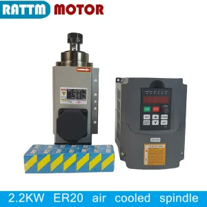 【EU】 Kit CNC Motore mandrino di raffreddamento quadrato raffreddato ad aria 2,2 kW 220 V 24000 giri/min ER20 e inverter HY HUANYANG VFD